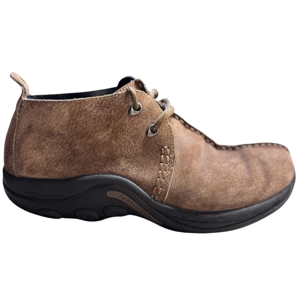 Merrell Dual Density Jungle Stitch Rootbeer Lace up Suede Tan Chukka Ankle Boots